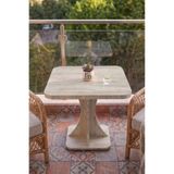 ED Efelez Design Balkon Kahve Masası , Çok Amaçlı Sehpa , Tulip Kare Balkon Sehpası , Traverten Tabla