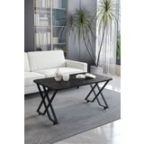 ED Efelez Design Orta Sehpa , Milano Tekerlekli Orta Sehpa , Siyah Metal - Siyah Mermer Tabla