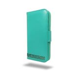 ED HICKS iPhone 12 için kılıf deri kılıf — %100 gerçek deri — RFID koruması — 3 kart bölmesi — para çantası — mıknatıslı kilit — dik durma fonksiyonlu cep telefonu kılıfı — Quad koruma — turkuaz mavi