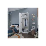 ED PET DİZAYN 2 Kapaklı Elbise Dolabı - Genç Odası Dolabı Beyaz 80 cm Genişlik