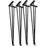 Ed Pet Dizayn 85 cm Metal Masa Ayağı , Firkete Ayak 4 Adet - Siyah
