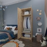 ED PET DİZAYN GLOBAL MARKETİNG 2 Kapaklı Elbise Dolabı - Genç Odası Dolabı Çam 80 cm - Atlantik Çam