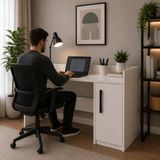 ED PET DİZAYN GLOBAL MARKETİNG Dolaplı Modern Çalışma Masası - 120 x 40 x 75 cm - Beyaz