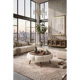 ED PET DİZAYN GLOBAL MARKETİNG Yuvarlak Orta Sehpa / Puf Krem