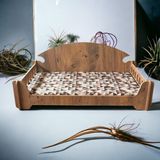 ED PET DİZAYN Pd Taht Kedi Köpek Yatağı Ergonomik 40*70 Cm Çam Renk ,yıkanabilir Duck Kumaş Minderi Ile Beraber - Kahverengi