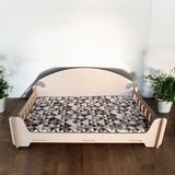 ED PET DİZAYN Pd Taht Kedi Köpek Yatağı Ergonomik 40*70 cm Latte Renk ,yıkanabilir Duck Kumaş Minderi ile Beraber