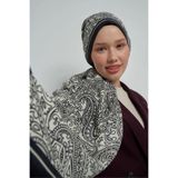 ED Scarf ED - Paisley Koleksiyonu Hüma Şal - Siyah / Beyaz