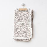 Eda Baby Leopar Desenli Fırfırlı %100 Pamuk 90X100 Battaniye - 90 x 100 cm - Bej