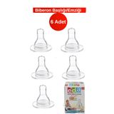 Eda Bebe No: 310 Lux (6 Adet) Şeffaf Silikon Biberon Emziği/ Başlığı - Antikolik & BPA İçermez
