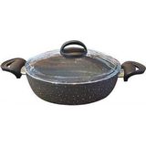 Eda Cookware Zetra Tencere Basık Granit 28 Cm Gri Zk-024