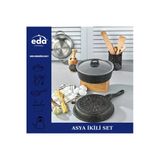 Eda Granit 2 Li Asya Tencere Tava Seti 26+26 Cm.
