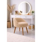 eda hacıoğlu edam bedding group Bej Teddy kumaş berjer puf makyaj masası pufu