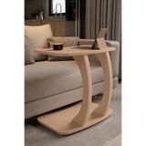 eda hacıoğlu edam bedding group Cappuccino Dikdörtgen C Model Tekerlekli Yan Sehpa Modern Koltuk Yan Laptop Masası