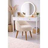 eda hacıoğlu edam bedding group Krem Teddy kumaş berjer puf makyaj masası pufu