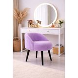 Eda Hacıoğlu Edam Bedding Group Lila Teddy Kumaş Berjer Puf Makyaj Masası Pufu