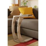 Eda Hacıoğlu Edam Bedding Group Oval C Sehpa Modern, Dayanıklı Hareketli Tekerlekli Yan Sehpa (Salon, Ofis, Yatak Odası) - Beyaz Mermer