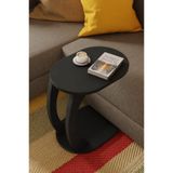 eda hacıoğlu edam bedding group Oval Siyah C Sehpa Modern,Tekerlekli Yan Sehpa (Salon, Ofis, Yatak Odası)