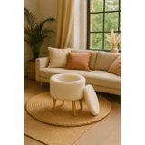 eda hacıoğlu edam bedding group Teddy Oval Ahşap Retro Ayaklı Dekoratif Sandıklı Puf