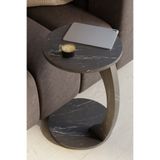 eda hacıoğlu edam bedding group Tekerlekli C Tasarım Siyah Mermer Yan Sehpa Modern Hareketli Orta Sehpa Salon ve Oturma Odası Masası
