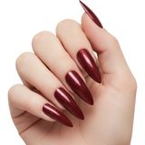 Eda Luxury Beauty 24'lü Koyu Kırmızı Bordo Tırnak Seti Lüks Parlak Extra Uzun Küt Kare Balerin Yapıştırıcılı False Nails Set
