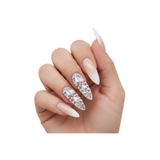 EDA LUXURY BEAUTY 24'lü Nude Ombre French Takma Tırnak Lüks 3d Kristal Taşlı Desenli Extra Uzun Sivri Stiletto Set