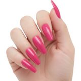 Eda Luxury Beauty 24'lü Pastel Pembe Takma Tırnak Seti Lüks Parlak Extra Uzun Küt Kare Balerin Yapıştırıcılı False Nails Set