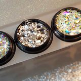 Eda Luxury Beauty 4'lü Karışık 3D Kristal Taş Parlak Nail Art Dekorasyon Crystal Rhinestones Gems Tırnak Süsleme Set