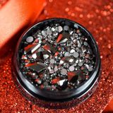Eda Luxury Beauty Gümüş Siyah Metalik Kristal Taş Lüks Parlak Gem Karışık Dekor Nail Art Dekorasyon Tasarım Süsleme