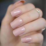 Eda Luxury Beauty Natürel Ten Rengi Bej Takma Tırnak Lüks Parlak Doğal Medium Orta Boy Nail Art Set