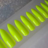 Eda Luxury Beauty Neon Yeşil Takma Tırnak Lüks Parlak Extra Uzun Sivri Uçlu Stiletto Nail Art Set