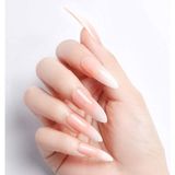 Eda Luxury Beauty Pembe Beyaz Ombre French Takma Tırnak Lüks Parlak Extra Uzun Sivri Uçlu Stiletto Nail Art Set