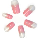 Eda Luxury Beauty Pembe Simli French Takma Tırnak Lüks Parlak Desenli Extra Uzun Kare Ballerina Nail Art Set
