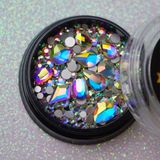 Eda Luxury Beauty Renkli Lüks Kristal Taş Gem Karışık Yuvarlak Parlak Dekor Art Nail Art Dekorasyon Tasarım Süsü