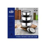 Eda Paslanmaz Çelik 9 Parça Karıştırma Kabı - Rendeli Karıştırma Saklama Kabı Seti