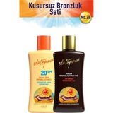 Eda Taşpınar 200 ml Beyaz Ten Bronzlaştırıcı SPF 20 ve Yoğun Bronzlaştırıcı Yağ SPF 0 Yaz İçin İdeal