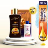 Eda Taşpınar Bronzlaştırıcı Koruyucu Yağ SPF15 200 ML + Zanou El Kremi 50 ML + Anti Acne Mask