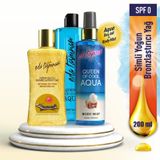 Eda Taşpınar Yoğun Işıltılı Bronzlaştırıcı Yağ SPF0 (200ml) - Aqua Body Mist 200ml & Aqua Duş Jeli 400ml
