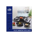 Eda Üçlü Döküm Tava Set 20/24/28