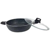 Eda ZK-023 Zetra 26 cm Gri Granit Basık Tencere