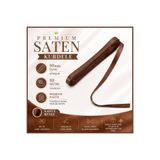 edalle Kahverengi Saten Kurdele 1 Cm 10 Metre, Özel Gün Hediye Süsleme Kurdelesi