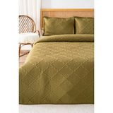 Edda Haki Nakışlı Çift Kişilik Yatak Örtüsü Takımı 3 Parça Uyku Seti - 230 x 250 cm