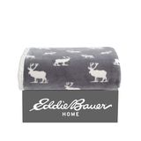 Eddie Bauer Örtü, çift taraflı nevresim takımı, Sherpa polar, tüm mevsimler için ev dekorasyonu, polyester, geyik gri
