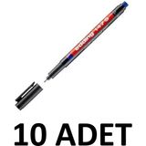 Edding 10 Adet Asetat Kalemi Silgili E-147S Siyah CD Kalemi Ince Uçlu Permanent