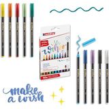 Edding 1340 Simli Fırça Uçlu Keçeli Kalem 10'lu Set - Çok Renkli