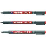 Edding 140S Siyah Asetat Kalemi 3'lü Su Geçirmez Metal Kalem 0.3 mm Çizgi Kalınlığı