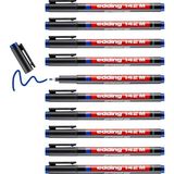 Edding 142 M Permanent Kalem - Asetat Kalemi Mavi - 10 Kalem - Yuvarlak Uç 1 mm - Çok Renkli