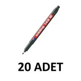 Edding 20 Adet Asetat Kalemi Silgili E-149m Siyah Cd Kalemi 1 Mm Permanent