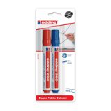 Edding-260 Beyaz Yazı Tahtası Kalemi 1.5-3mm 2 Li Kırmızı Mavi