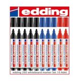 Edding 260 Seti 10 Adet Renkli Beyaz Tahta Kalemi