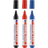 Edding 260 Silinebilir Yazı Tahtası Kalemi Whiteboard Marker 3'lü Set Kırmızı-Mavi-Siyah - Renkli